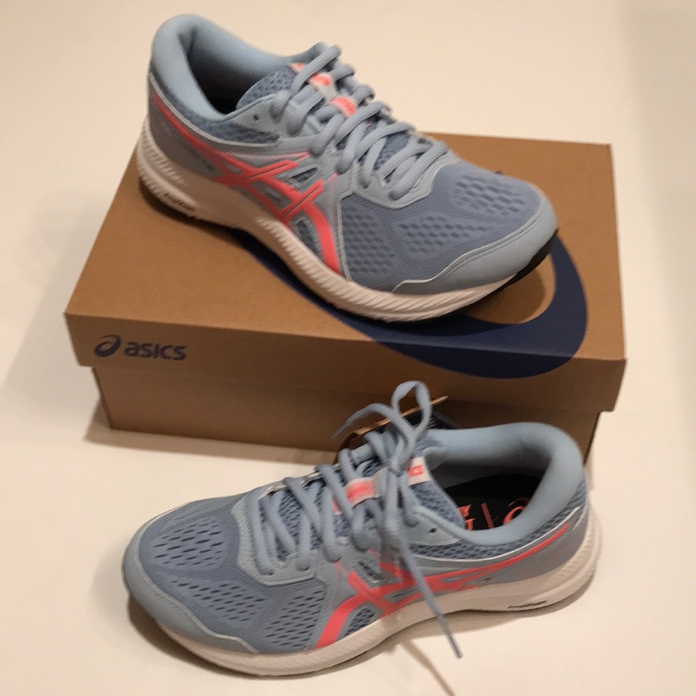 NWT ASICS GEL CONTEND 7 women’s 6 wide athletic tennis comfort casual walk shoe